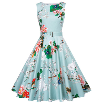 Belle Poque 40 Muster Sommer Kleidung Frauen Lager Ärmellos 50s 60s Robe Femme Pin Up Retro Rockabilly Kleid BP000002-39